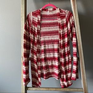 Red and Tan Cardigan